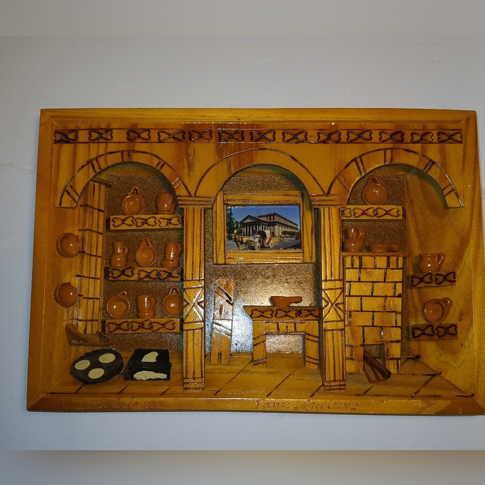 Diorama Shadow Box Hand Carved Folk Art Mexico Guadalajara